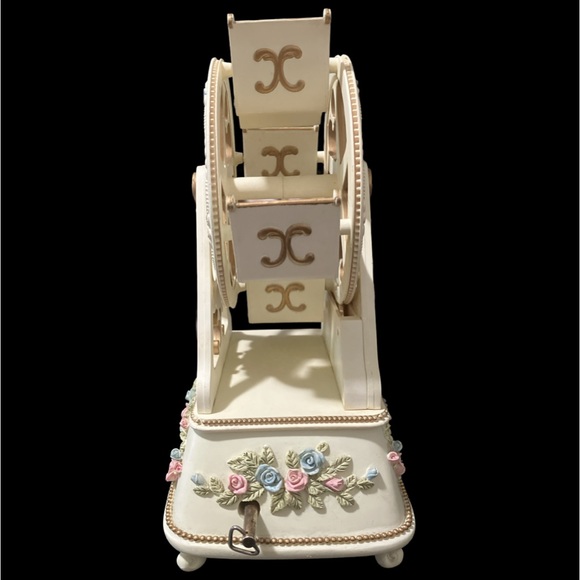 Musical Ferris Wheel Waltz of the Flowers Music Box Victorian/ Nutcracker Roses - Picture 3 of 6